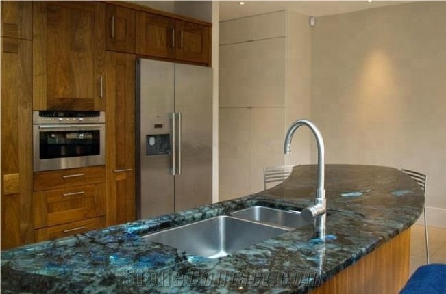 Labradorite Blue Granite Slab Tile for Countertops