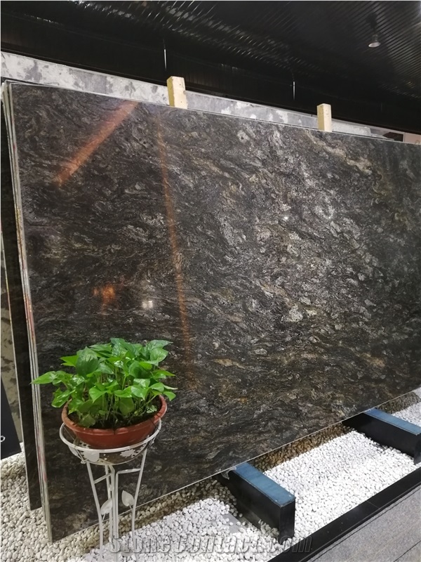 Luxury Black with Gold Granite Stone Slabs