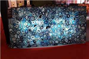 Luxury Stone Blue Agate Slabs for Wall Decoration