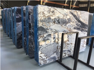 Luxury Stone New Marble Silver Blue Slabs