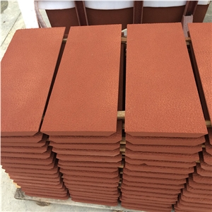 Machine Cut China Red Sandstone Tiles Slabs