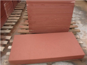 Machine Cut China Red Sandstone Tiles Slabs