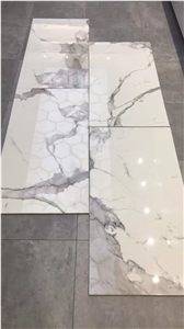 Matte and Polished Calacatta White Tiles