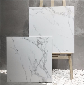 Matte and Polished Calacatta White Tiles