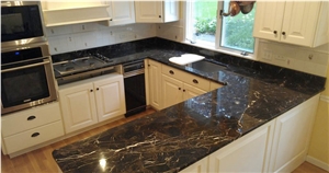 Morroco Saint Laurent Black Gold Marble Vanity Top