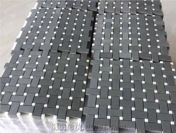 Natural Gray Basalt Stone Bluestone Mosaic Tiles