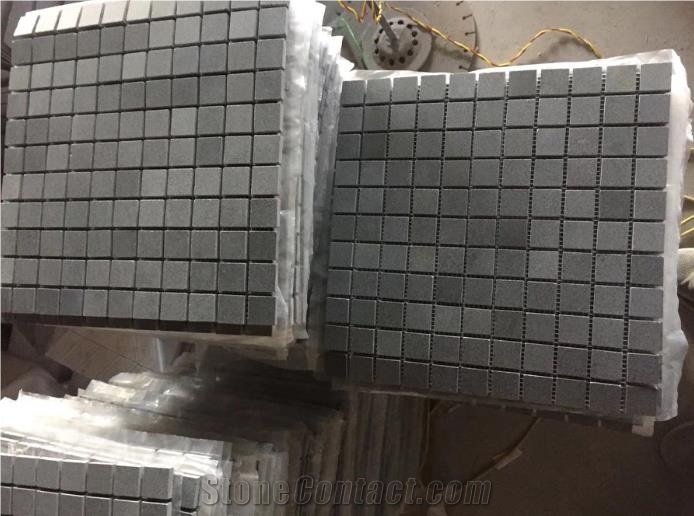 Natural Gray Basalt Stone Bluestone Mosaic Tiles