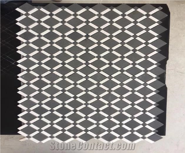 Natural Gray Basalt Stone Bluestone Mosaic Tiles