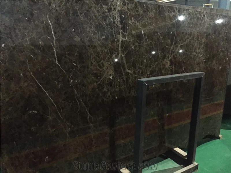 Polished China Dynasty Brown Emperador Marble Slab