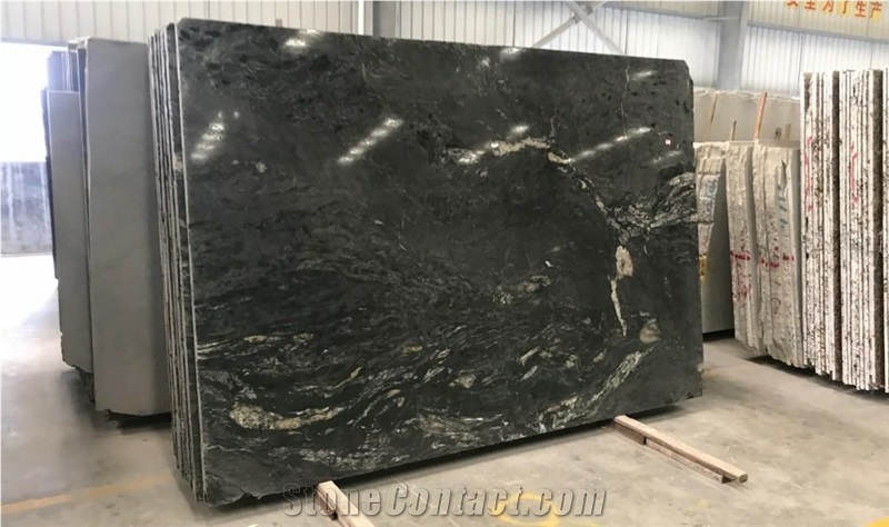 Polished Chinese Titanium Granite Slabs