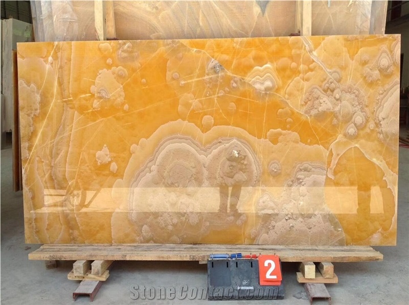 Polished Iran Orange Bojnord Onyx Slabs