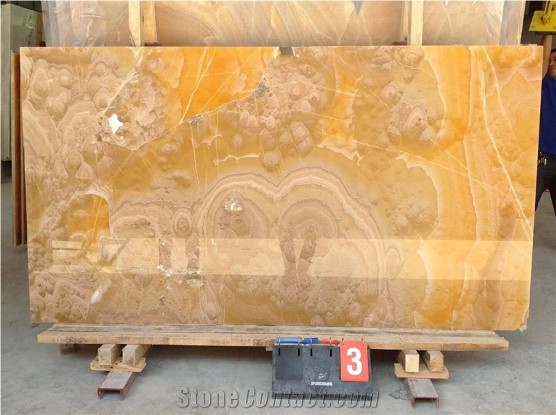 Polished Iran Orange Bojnord Onyx Slabs