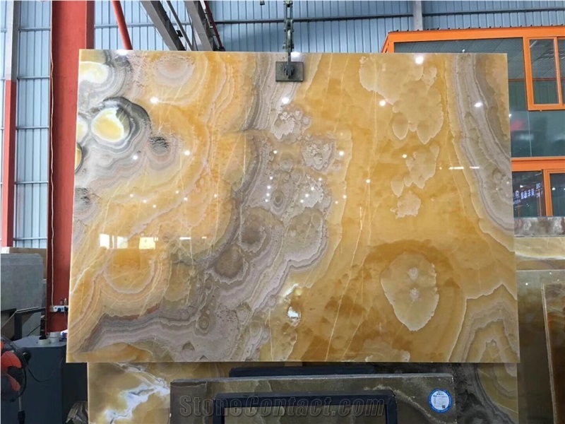 Polished Iran Orange Bojnord Onyx Slabs