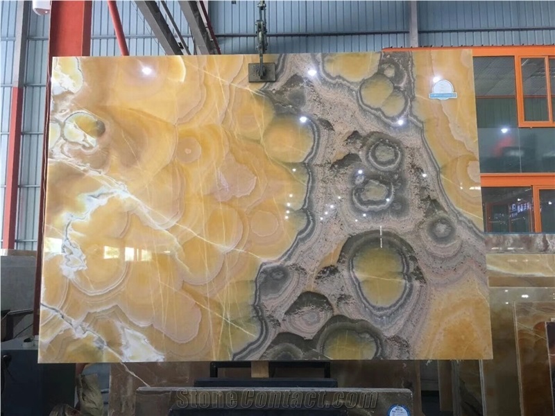 Polished Iran Orange Bojnord Onyx Slabs