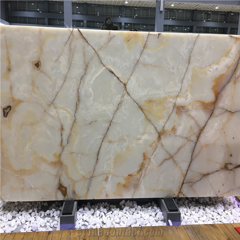 Polished Iran White Snow Onyx Stone Slabs