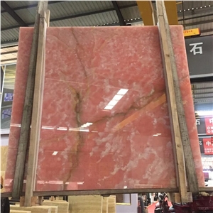 Polished Italy Onice Rosa Onyx Stone Flooring Tile