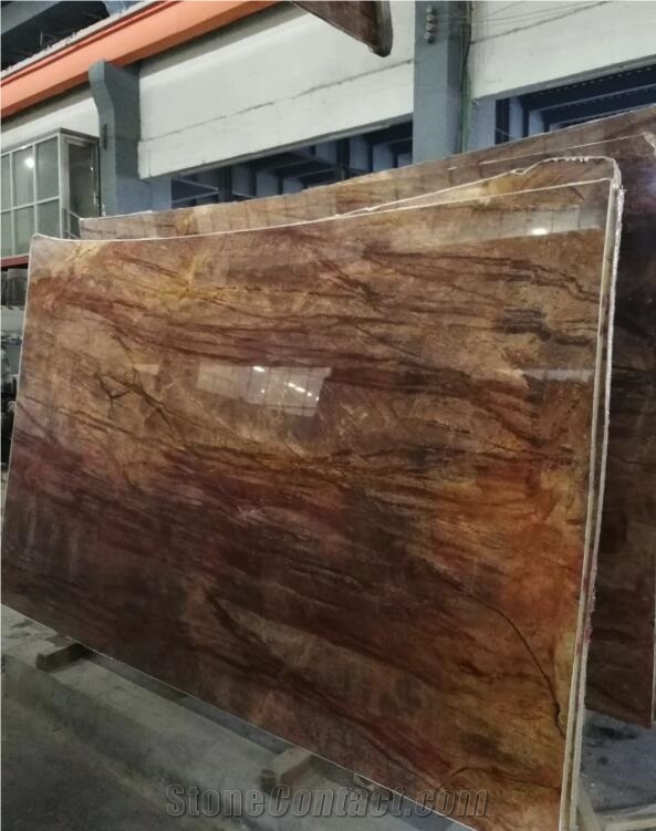 Polished Jinshan Red Luxury Stone Slab