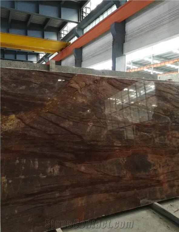 Polished Jinshan Red Luxury Stone Slab