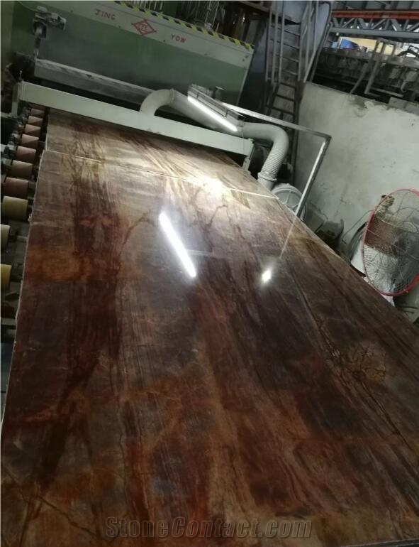 Polished Jinshan Red Luxury Stone Slab