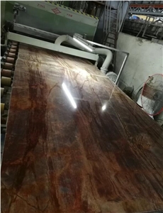 Polished Jinshan Red Luxury Stone Slab