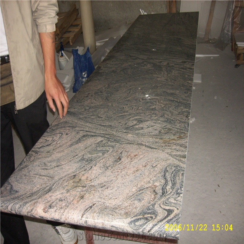 Polished Juparana Grey China Granite Countertop
