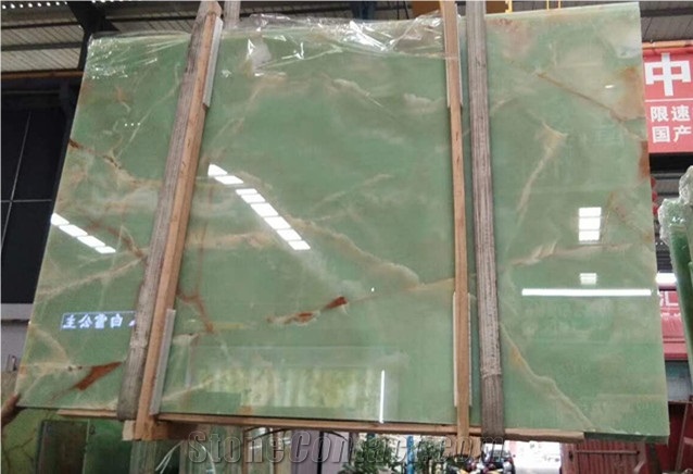 Polished Natural Iran Light Green Onyx Slabs Price