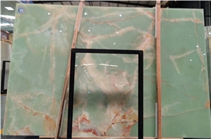 Polished Natural Iran Light Green Onyx Slabs Price