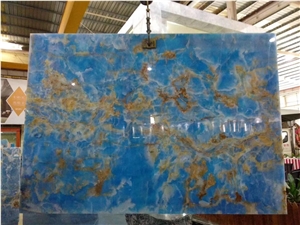 Polished Natural Pakistan Blue Onyx Stone Slabs Polished Natural Pakistan Blue Onyx Stone Slabs