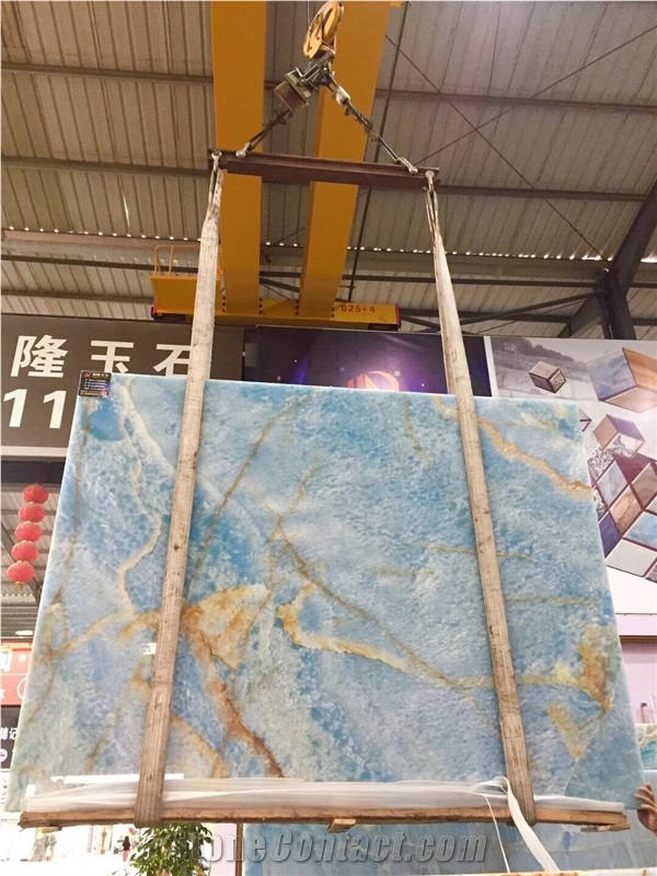 Polished Natural Pakistan Blue Onyx Stone Slabs