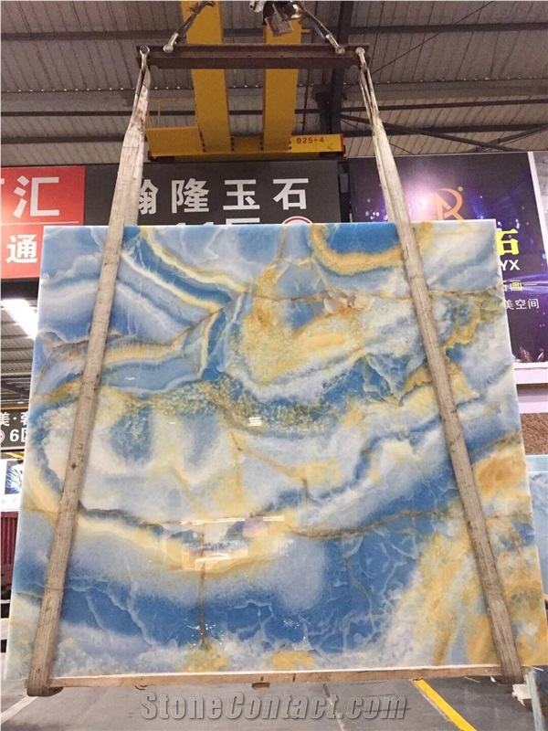 Polished Natural Pakistan Blue Onyx Stone Slabs