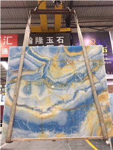 Polished Natural Pakistan Blue Onyx Stone Slabs