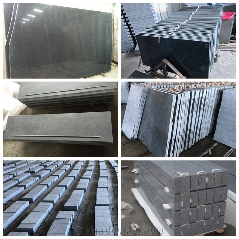 Polished Padang Dark Black Granite Slabs for Floor