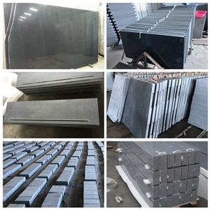 Polished Padang Dark Black Granite Slabs for Floor