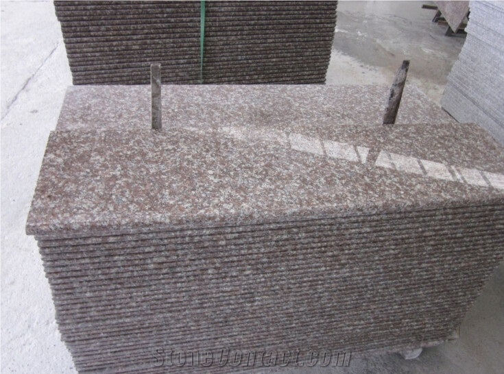 Polished Peach Red Granite for Stairs,Steps
