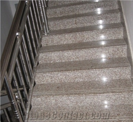 Polished Peach Red Granite for Stairs,Steps