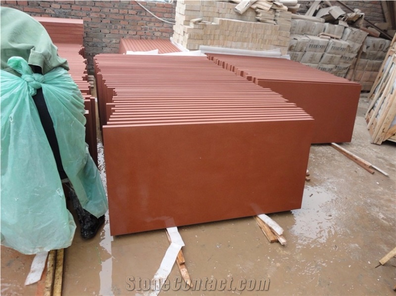 Polished Sichuan Red Sandstone Wall Covering Tiles