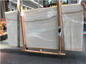 Polished Translucent Turkey Agri White Onyx Slabs