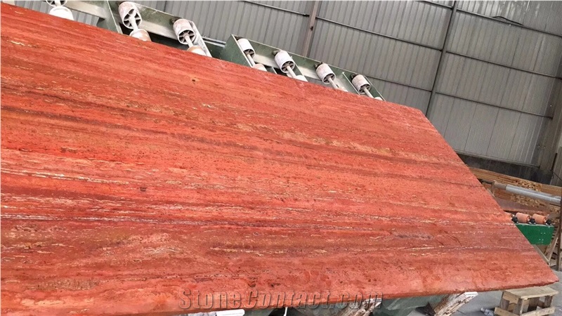 Polished Turkey Arizona Red Travertine Stone Slabs
