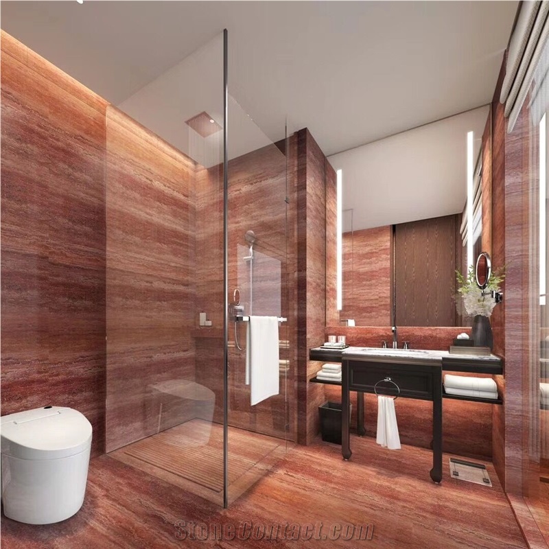 Polished Turkey Arizona Red Travertine Stone Slabs