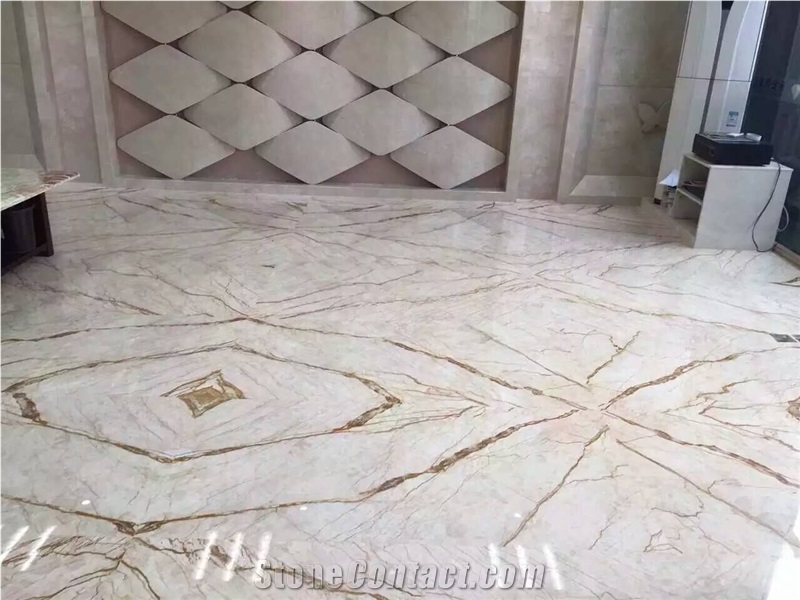Polished Turkey Sofita Beige Gold Marble Slabs