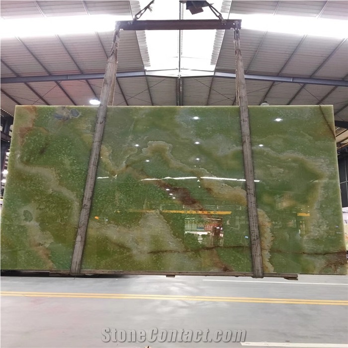 Polished Verde Afghanistan Green Onyx Wall Slabs