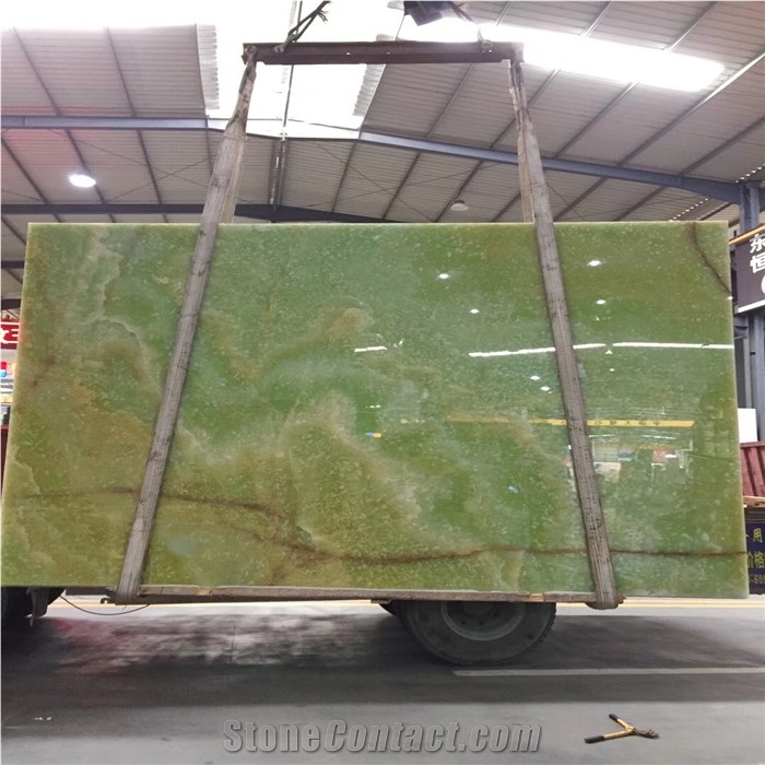 Polished Verde Afghanistan Green Onyx Wall Slabs