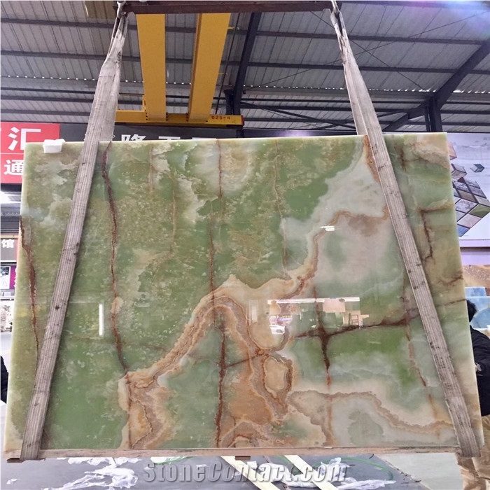 Polished Verde Afghanistan Green Onyx Wall Slabs