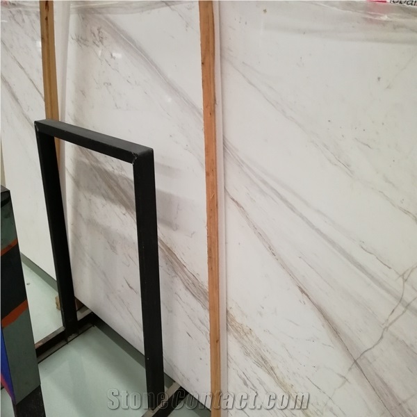 Polished White Volakas Haemus Marble Flooring Tile