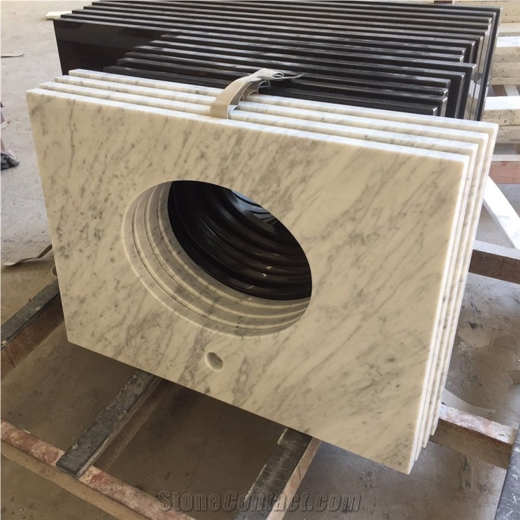 Prefab Custom Carrara Marble Bathroom Vanity Tops