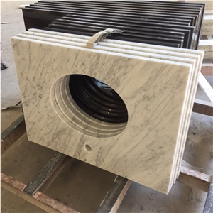 Prefab Custom Carrara Marble Bathroom Vanity Tops