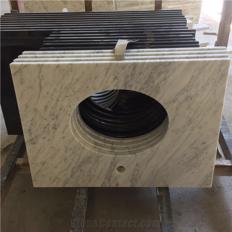 Prefab Custom Carrara Marble Bathroom Vanity Tops