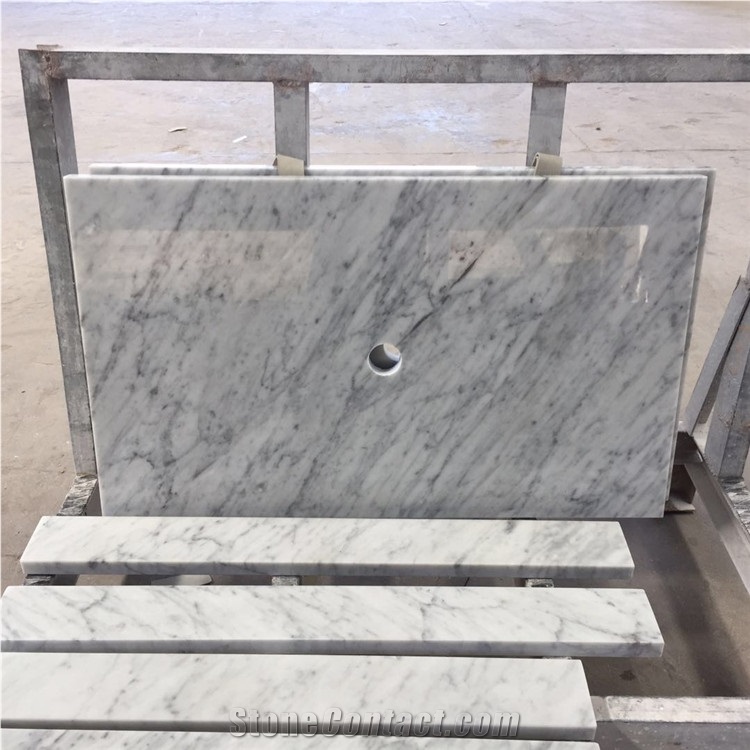 Prefab Custom Carrara Marble Bathroom Vanity Tops