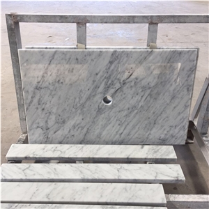 Prefab Custom Carrara Marble Bathroom Vanity Tops