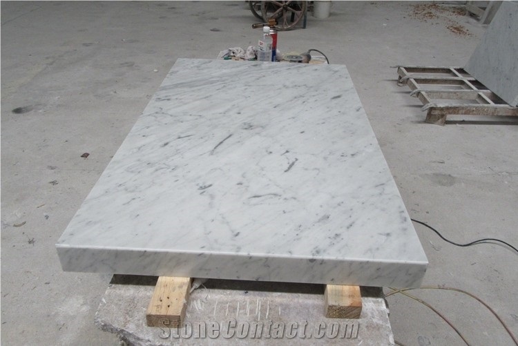Prefab Italy White Carrara Marble Kitchen Worktops